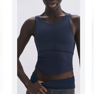 Free People FP Movement Navy Blue Free Throw Unwind Cami Size M/L New!